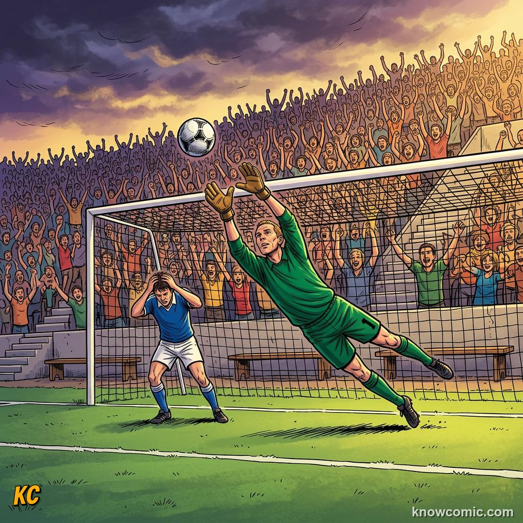 Comic panel titled the backpass rule transformed how football is played, labelled 1982 classic, from the KnowComic World Cup 2026 lesson on world cups that changed the game