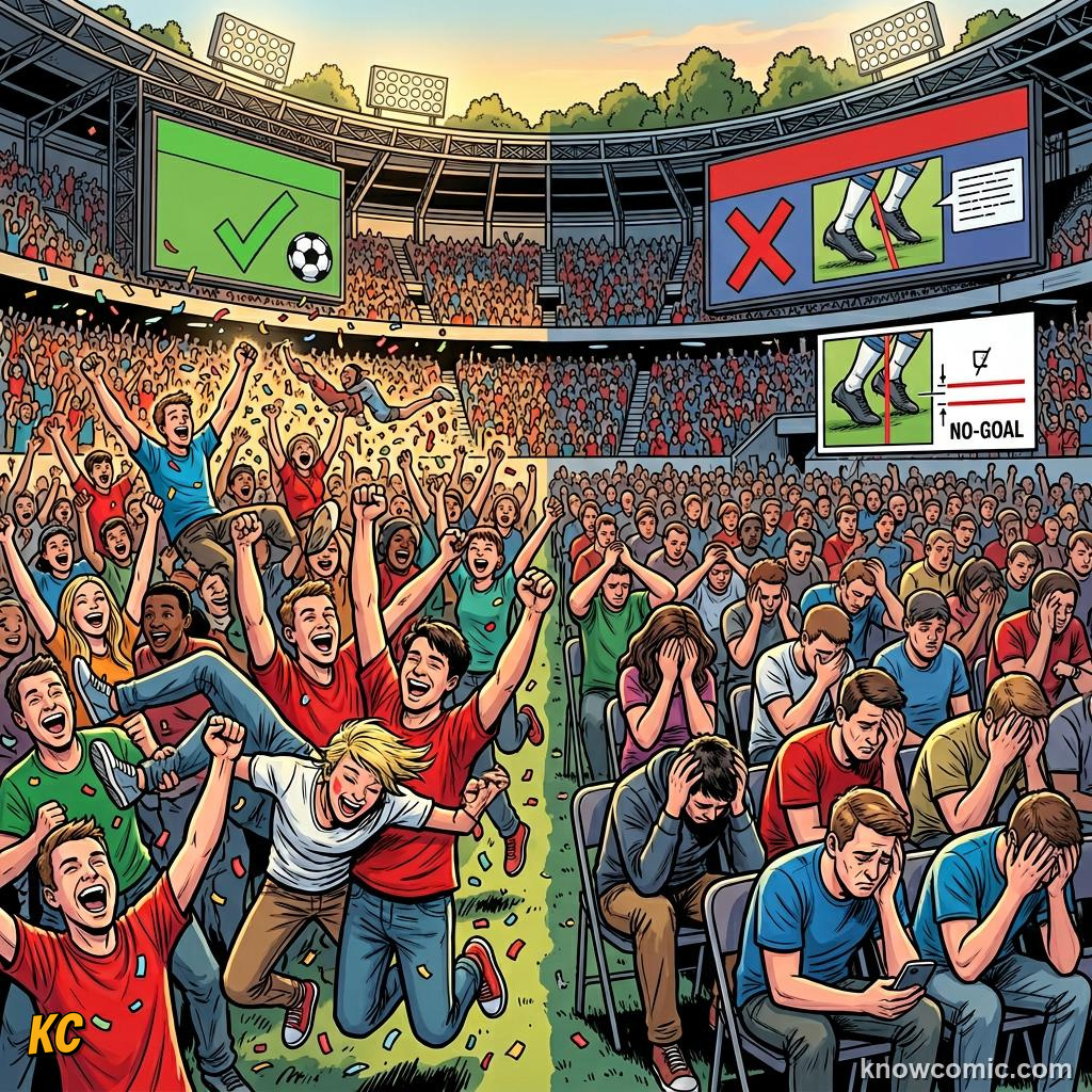 Comic panel titled every world cup teaches football something new, labelled for and against, from the KnowComic World Cup 2026 lesson on world cups that changed the game
