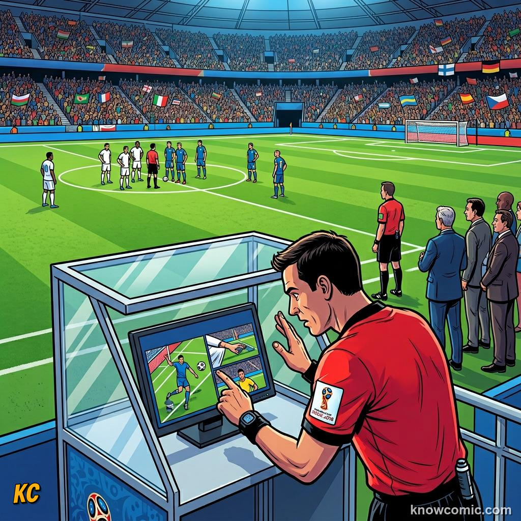 Comic panel titled every world cup teaches football something new, labelled what it covers, from the KnowComic World Cup 2026 lesson on world cups that changed the game