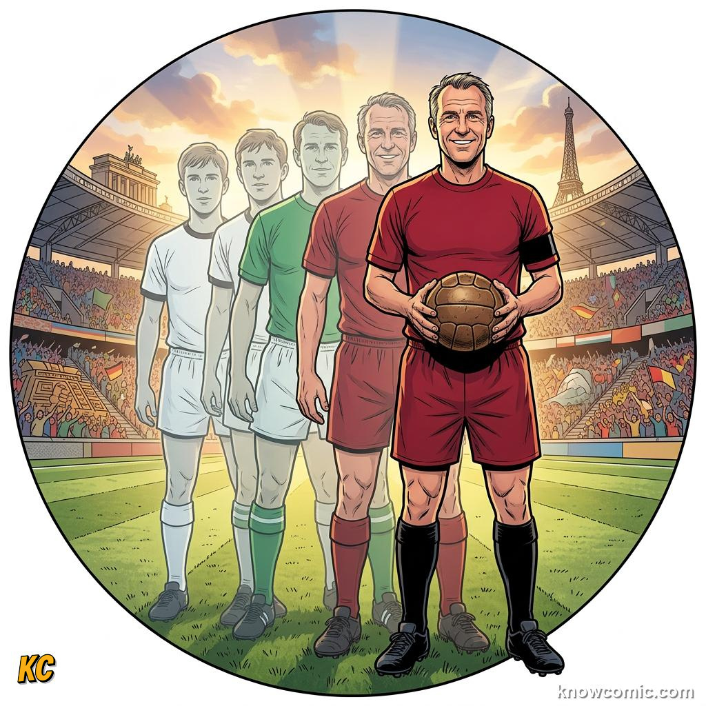 Comic panel labelled lothar matthaus, illustrating records & crazy numbers in KnowComic's World Cup 2026 series
