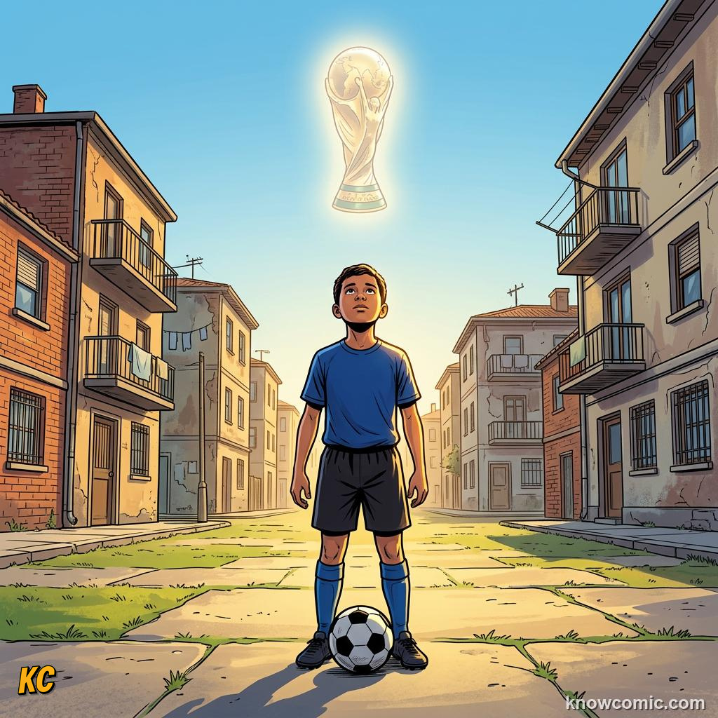 Comic panel labelled the cycle, illustrating after the final whistle in KnowComic's World Cup 2026 series